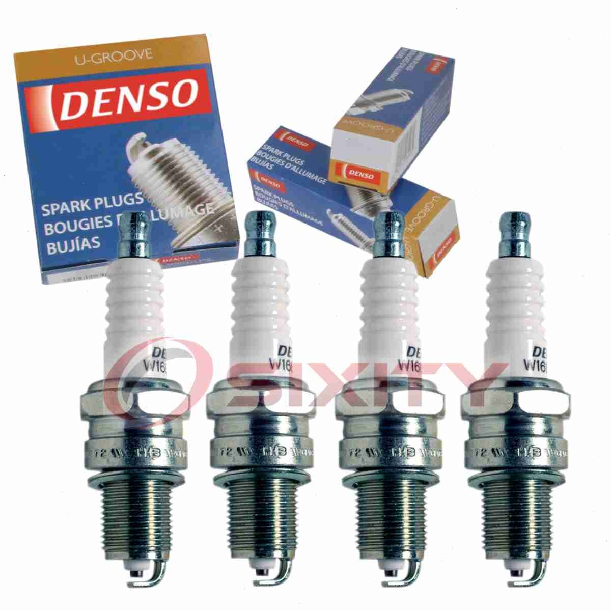 4 pc Denso Standard U-Groove Spark Plugs for 1988-1989 Mercury Tracer 1.6L ro
