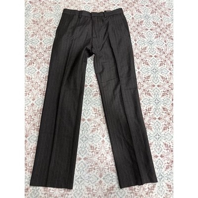 Banana Republic Mens 32x32 Tailored Slim Fit Pinstripe Dress Pants Charcoal Grey