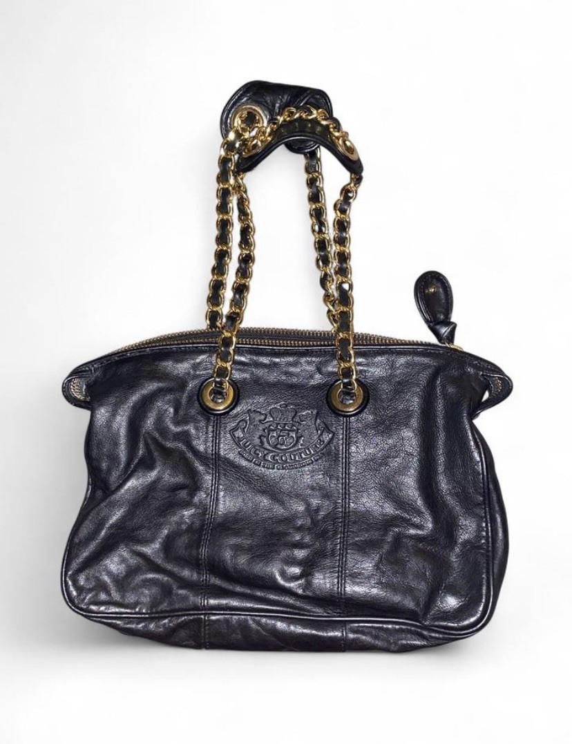 Vtg Y2k Juicy Couture Cowhide Leather Bag
