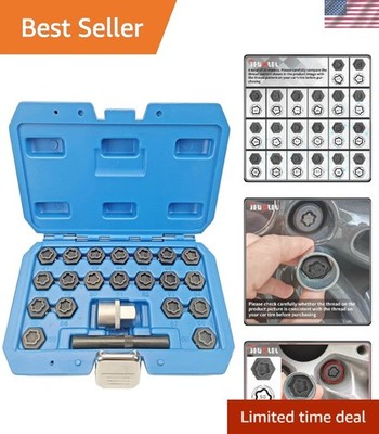 22PCS BMW Wheel Lock Nut Key Kit - Essential Anti-Theft Tool Set in Alloy Steel