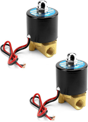 1/4  NPT 12V DC Electric Brass Solenoid Valve NC 2 Pack Air Gas Oil