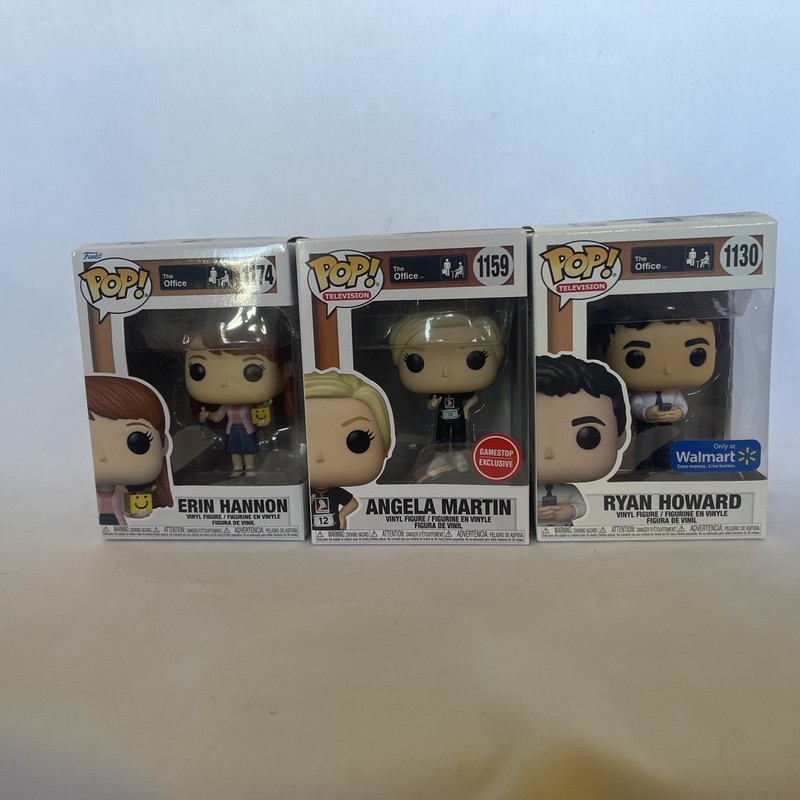 Funko Pop! Vinyl: The Office - Group of 3. Ryan Howard Angela Martin Erin Hannon