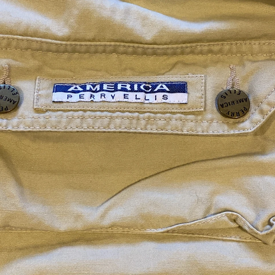 America Perry Ellis Vintage mens Fishing photography Vest Khaki XL Safari - Image 2 of 4