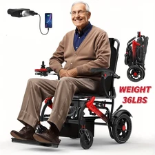 Foldable Electric Wheelchair Intelligent 350LB All Terrain FDA Lightweight 36LB
