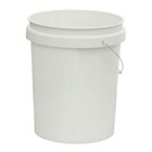 12-Pack 5 Gallon Plastic Pails Heavy Duty White Food Grade Utility Buckets