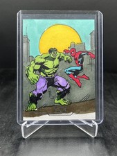 Marketplace image: 2025 Topps Chrome Marvel Studios Hulk Vs. Spider-Man 1/1 Sketch by Dan Riveron