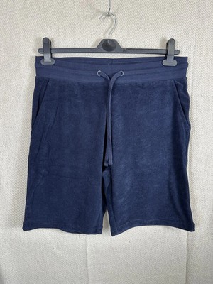 Threadbare Mens Fleece Terry Shorts Size M Navy Blue Lounge Casual Drawstring