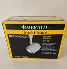 Emerald Track Light Fixture White Finish Black Baffle 60 Watt Max Bulb