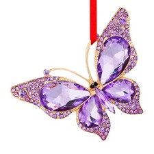 WaaHome Purple Butterfly Christmas Ornaments 2025 - Metal 2-purple