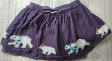 Mini Boden Purple Sequin Polar Bear Skirt  Girls 4-5Y  Winter Holiday Sparkle