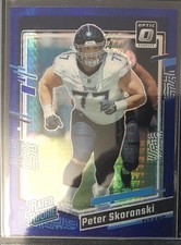 Peter Skoronski 2023 Optic #296 Blue Hyper Prizm SP Rated Rookie Titans RC