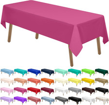 Hot Pink Plastic Tablecloths 2 Pack Fuchsia Disposable Table Covers 54 x 108 Inc