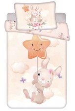 Bettwäsche 100x135 Hase Stern 2 tlg. Kinderbettwäsche Baumwolle