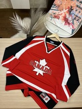 Team Canada Hockey Jersey Red Black Maple Leaf Vintage Style - Passport Heritage