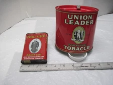 Vint.  2 pc set- UNION LEADER & PRINCE ALBERT Tobacco Tins, both excellent cond.