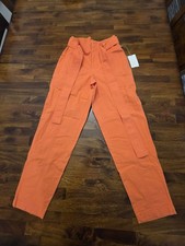 A New Day Women Orange High-Rise Tapered Belted Pants Size 2 NWT 340
