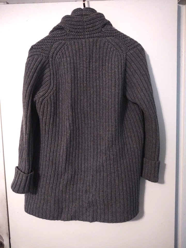 Cárdigan LAFAYETTE 148 Frente Abierto Grueso Grueso Lana/Cachemira (M) Gris Suéter Foto 4 de 4