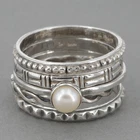 Vintage Shube's for Silpada Sterling Silver 5 Piece Stackable Ring Set R1068 HTF