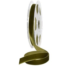 Morex Nylvalour Swiss Velvet Ribbon, Nylon, 5/8 inch by 11 Yards, Deep Sage
