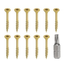 100pcs Deck Screws #8 x 1-1/2" Torx Exterior Wood Screws with T25 Drive Bit