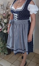 Landhaus Dirndl Gr. 46 Blau/Weiß Kurzarm mit...
