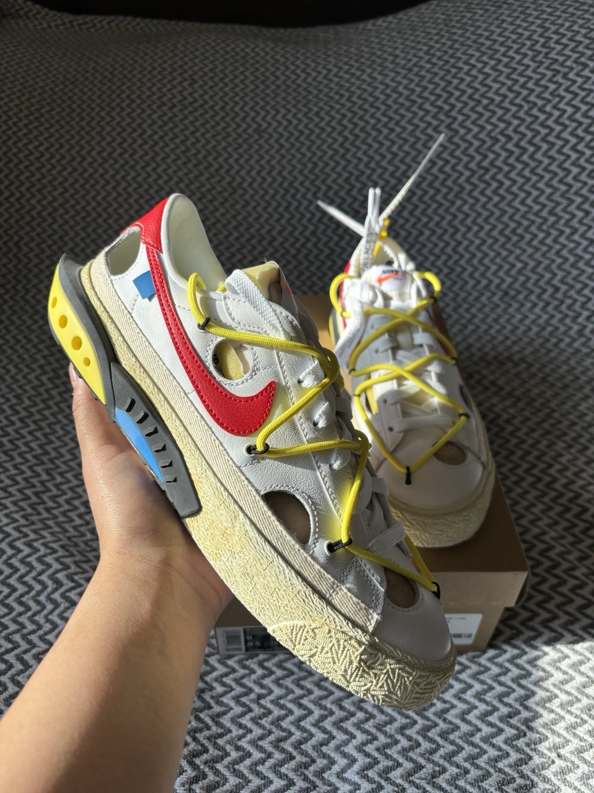 OFF WHITE X NIKE Nike Blazer Low x Off White Bianco DH7863 100 Uomo UK 8 NUOVO