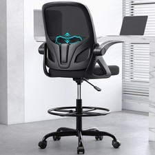 Tall Drafting Chair with Footrest Ring for Home and Work, Ergonomic Home Desk...