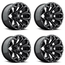 Set 4 20 Fuel D576 Assault 20x9 8x6.5 Gloss Black Milled Wheels 20mm Truck Rims