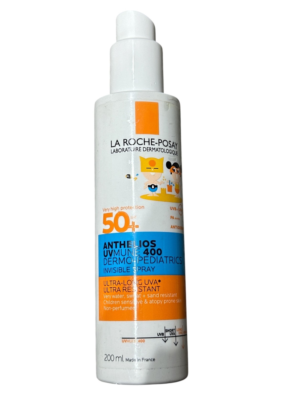 La Roche-Posay Kds Invisible Spray SPF 50 200ml Bottle crack as shown In photos