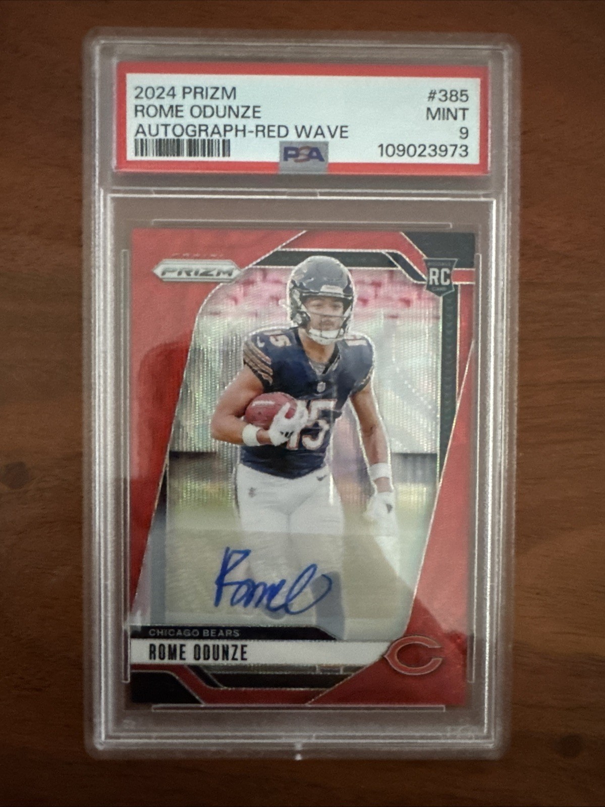 2024 Panini Prizm - Rome Odunze #385 Red Wave Prizm Autographs /149 (AU, RC)