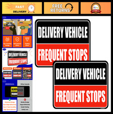Reflective Delivery Vehicle Frequent Stops Sign - 2 Pack, Strong Magnetic Hold,