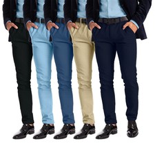 Men's Stretch Dress Pants Slim Fit Skinny Chino Pants Men's Fashion Pant