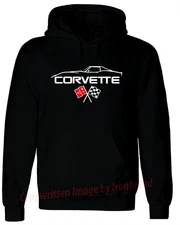 1968-76 Chevy C3 CORVETTE HOODIE Classic Muscle Car Emblem t shirt Silhouette