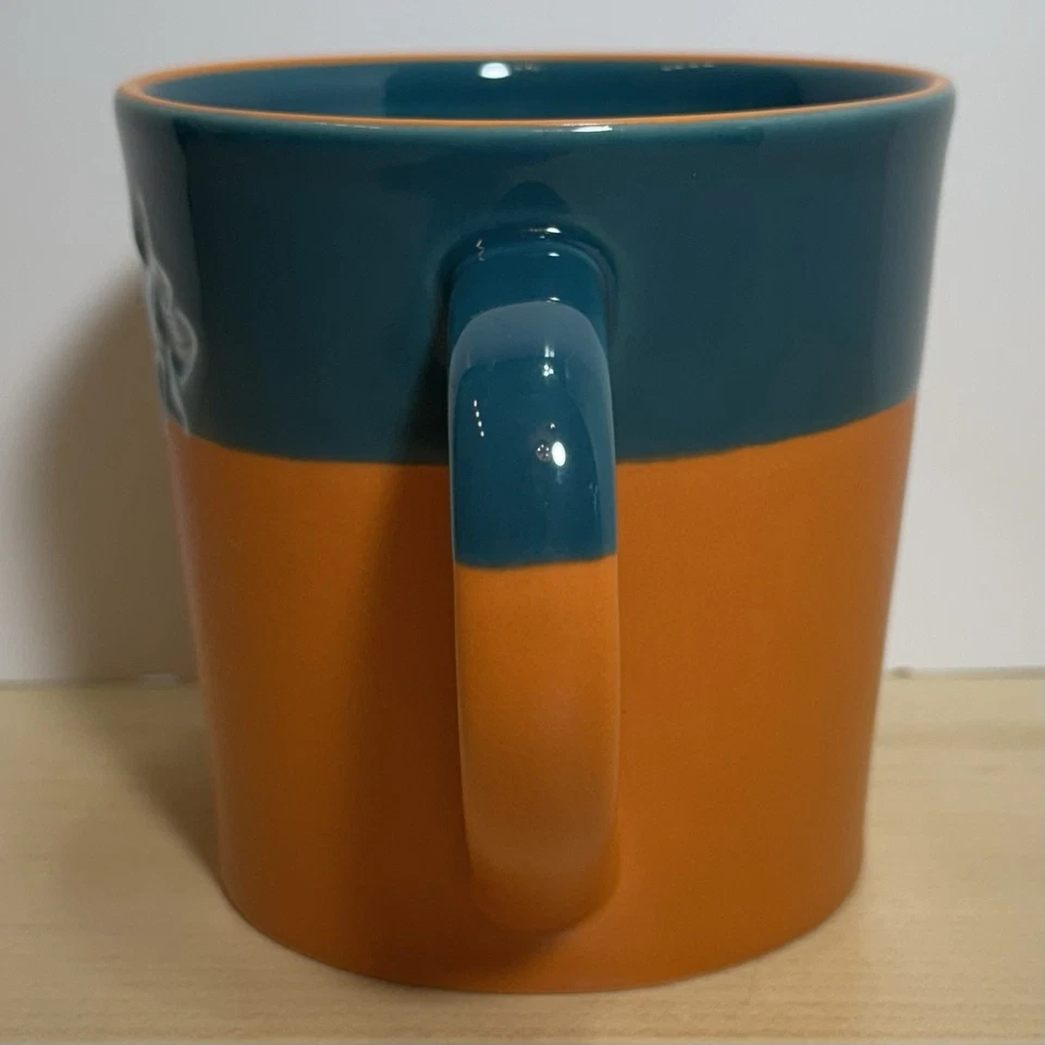 Taza de café Starbucks retirada verde azulado naranja floral 17 oz taza de cerámica 2006 Foto 2 de 4