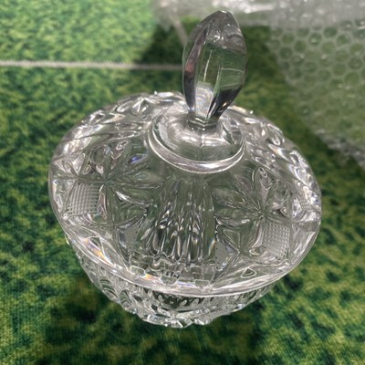 Anchor Hocking Davidstern Kristallglasdeckel bedeckt 4'' breit Bonboniere