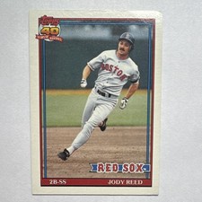 Topps 1991 Jody Reed #247 Boston Red Sox 40 Years B* Bold 40th Anniversary Logo