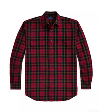 POLO RALPH LAUREN Red Black Plaid Classic Fit Front Button Shirt NEW 4XL 4XB