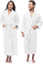 100 Cotton Bathrobe Terry Cloth Robe Lightweight Plush Long Spa Bathrobe