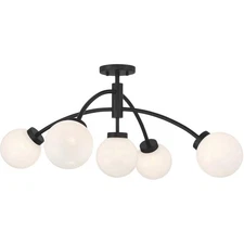 Savoy House Lighting 6-6199-5-89 Redfield Semi-Flush Mount Matte Black