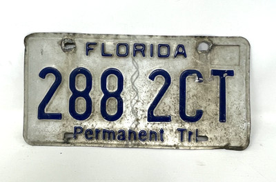 VINTAGE Florida Permanent Trailer License Plate 288 2CT