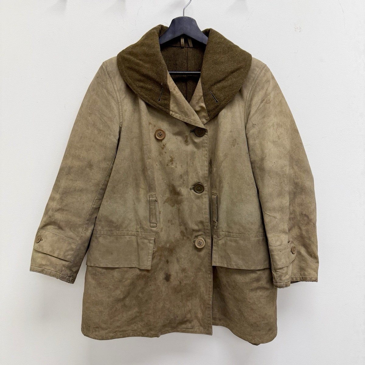 Original WWII Mackinaw Jeep Coat Canvas W Liner Very Nice