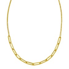14K Yellow Gold Adjustable Paperclip Link Necklace
