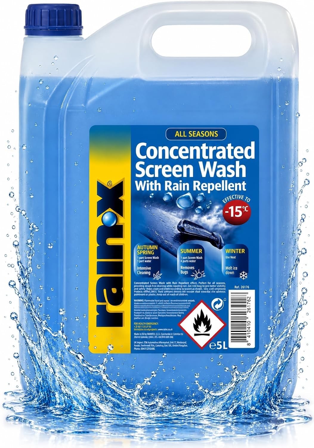 Rain-X Concentrated Screenwash 5L with Rain Repellent, Down to -15°C - Image 4