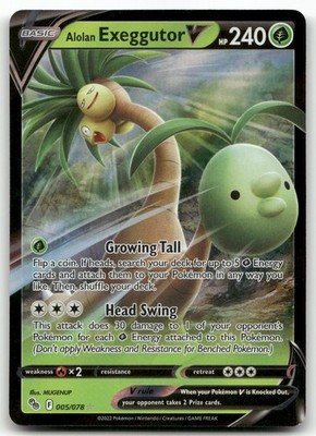 Alolan Exeggutor V #5/78 (Holo) (NM) Pokemon GO PGO Pokemon
