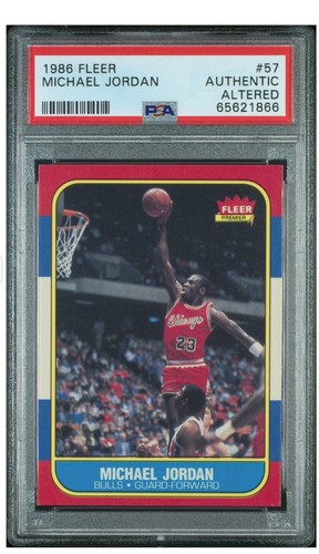 1986-87 Fleer Michael Jordan Rookie RC #57 Bulls PSA Authentic STUNNER