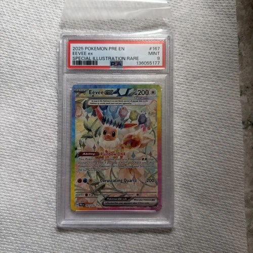 Eevee EX Prismatic Evolutions Sir 167/131 Special Illustration PSA 9