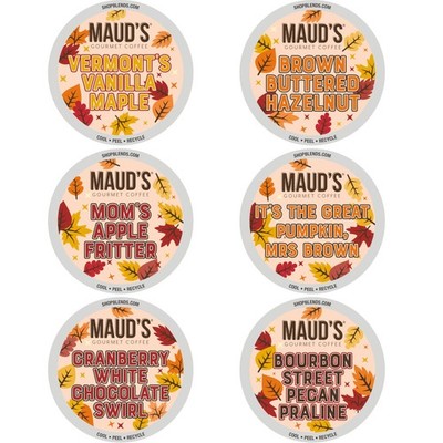 Maud's Fall Flavored Coffee Pods Variety Pack, 42ct, 6 Assorted Flavors, Medi...