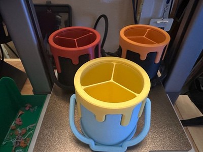 3D Printed Paint Buckets various color combos
