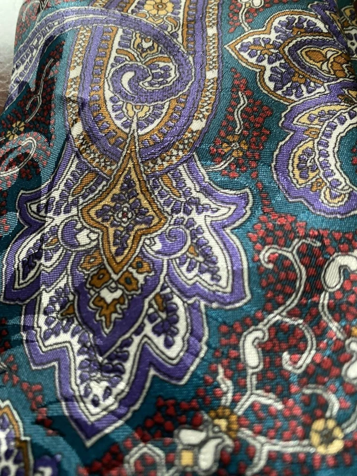 Corbata de seda Oleg Cassini para hombre cachemira turquesa púrpura verde azulado fusia negocios lujo Foto 3 de 3