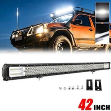 42 Led Light Bar Tri Row Spot Flood Combo Truck Offroad Driving 4wd Atv Suv 44